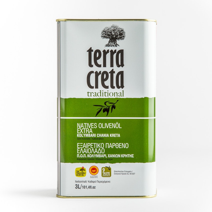 Terra Creta Extra Natives Olivenöl Kreta 3x 1 Liter Kanister g.U  5200101805640